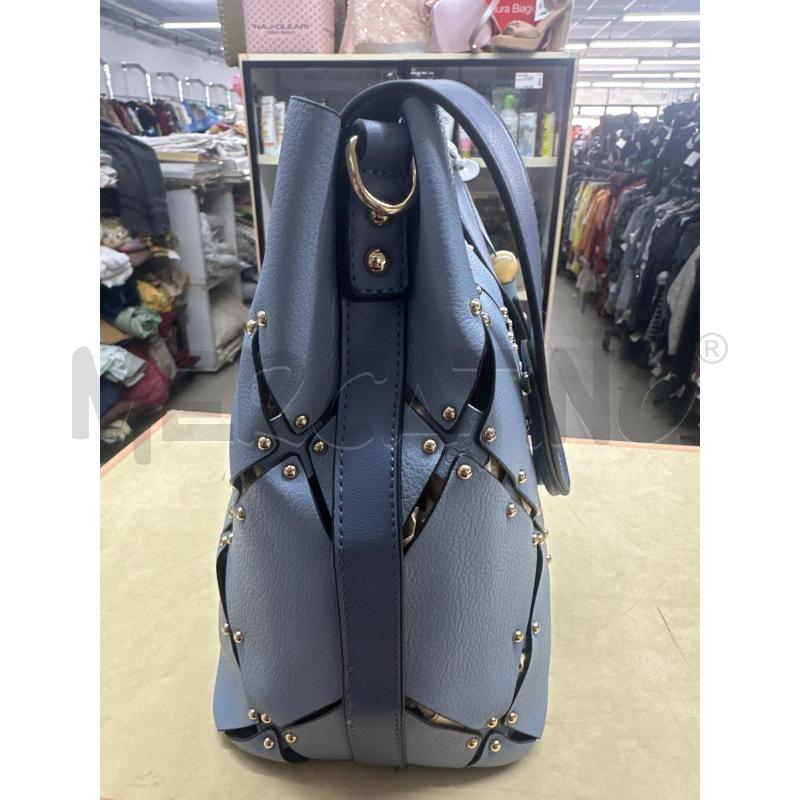 BORSA DONNA MELLUSO ROMBI CELESTE | Mercatino dell'Usato Roma tor tre teste 2