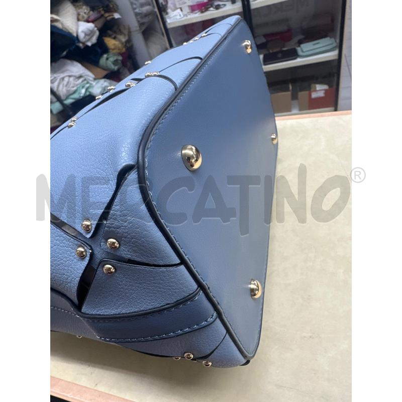BORSA DONNA MELLUSO ROMBI CELESTE | Mercatino dell'Usato Roma tor tre teste 4