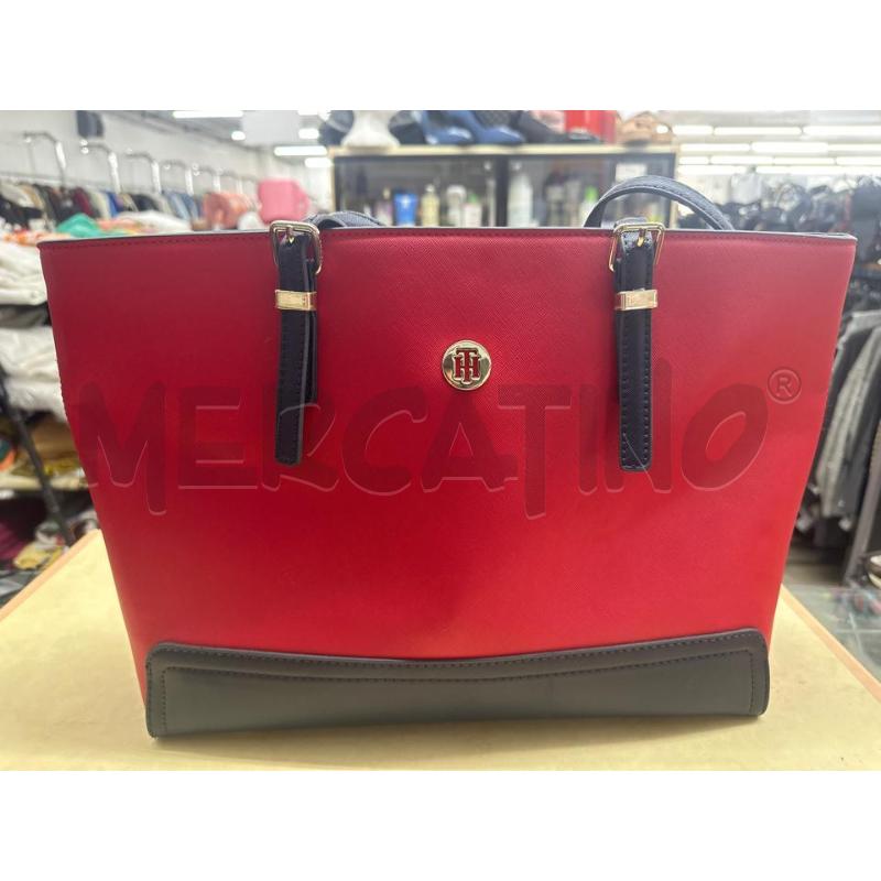 BORSA DONNA TOMMY HILFIGER ROSSO BLU | Mercatino dell'Usato Roma tor tre teste 1