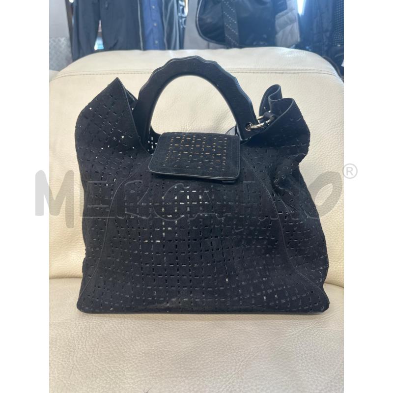 BORSA DONNA VIA CONDOTTI NERO TRAFORATO | Mercatino dell'Usato Roma tor tre teste 1