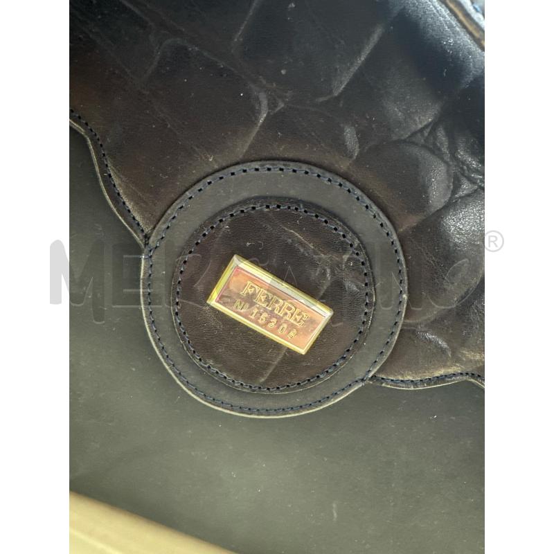 BORSA DONNA VINTAGE FERRE BLU 1MANICO | Mercatino dell'Usato Roma tor tre teste 2