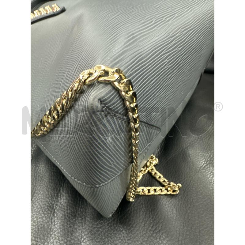 BORSA DONNA  TRUSSARDI JEANS GRIGIA CATELLA DORATA E BORCHIE | Mercatino dell'Usato Roma tor tre teste 4