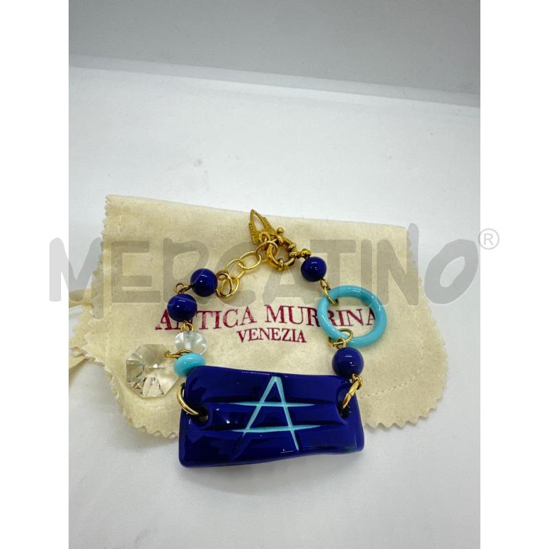 BRACCIALE ANTICA MURRINA BLU PALLOCCHE | Mercatino dell'Usato Roma tor tre teste 1