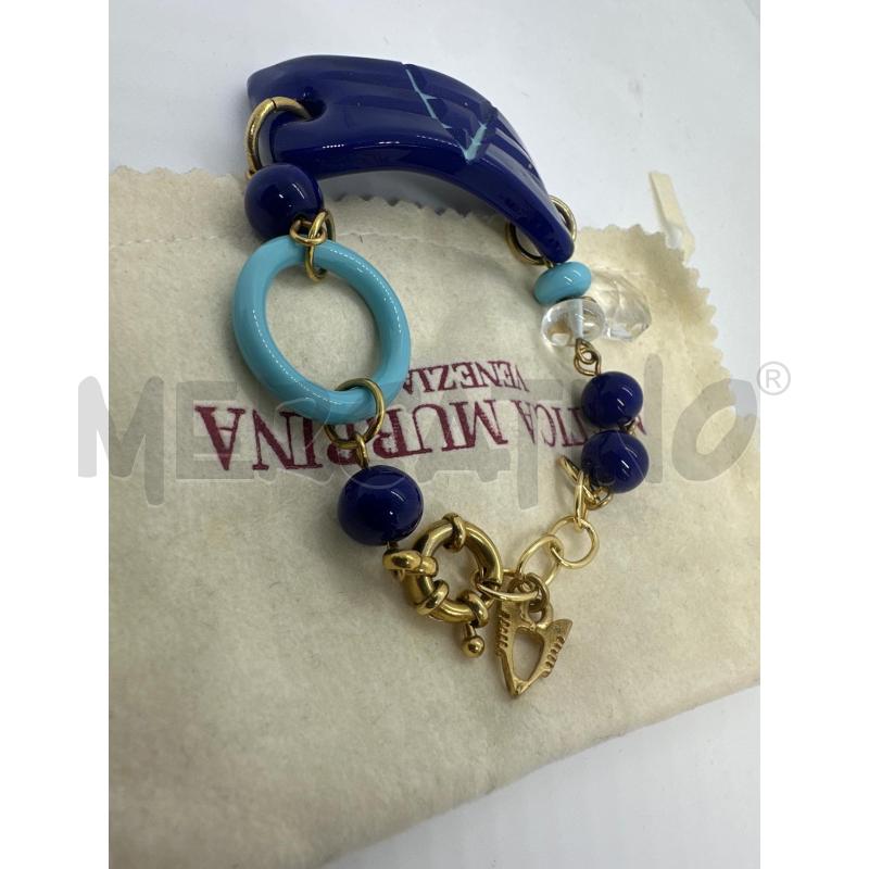 BRACCIALE ANTICA MURRINA BLU PALLOCCHE | Mercatino dell'Usato Roma tor tre teste 2