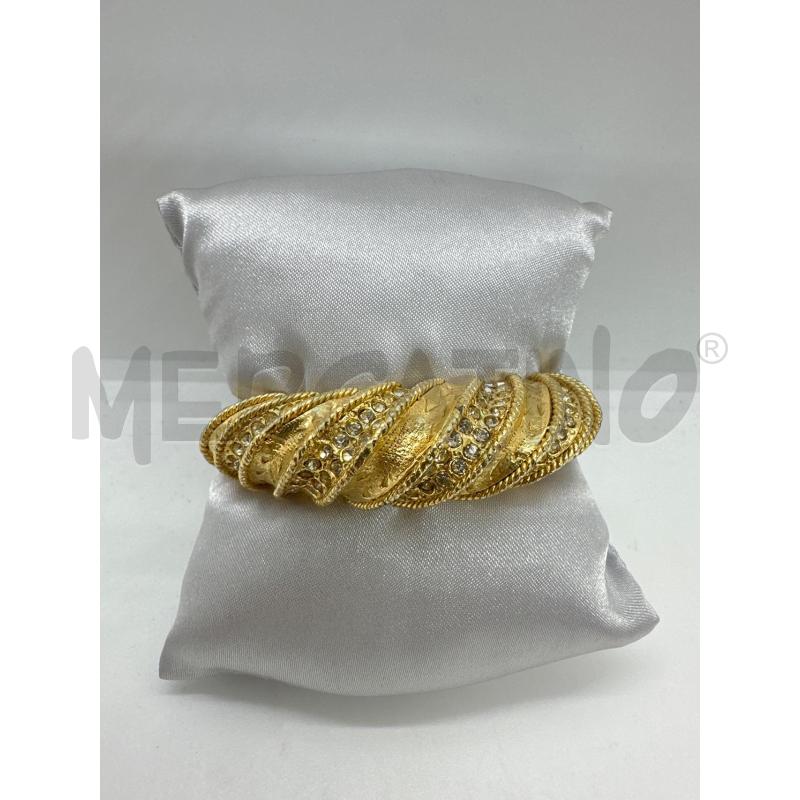 BRACCIALE VINTAGE DORATO METALL TORCIONE STRASS | Mercatino dell'Usato Roma tor tre teste 2