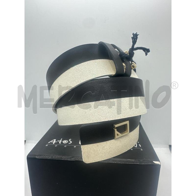 CINTURA DONNA ATOS LOMBARINI GLITTER BIANCO NERO | Mercatino dell'Usato Roma tor tre teste 2