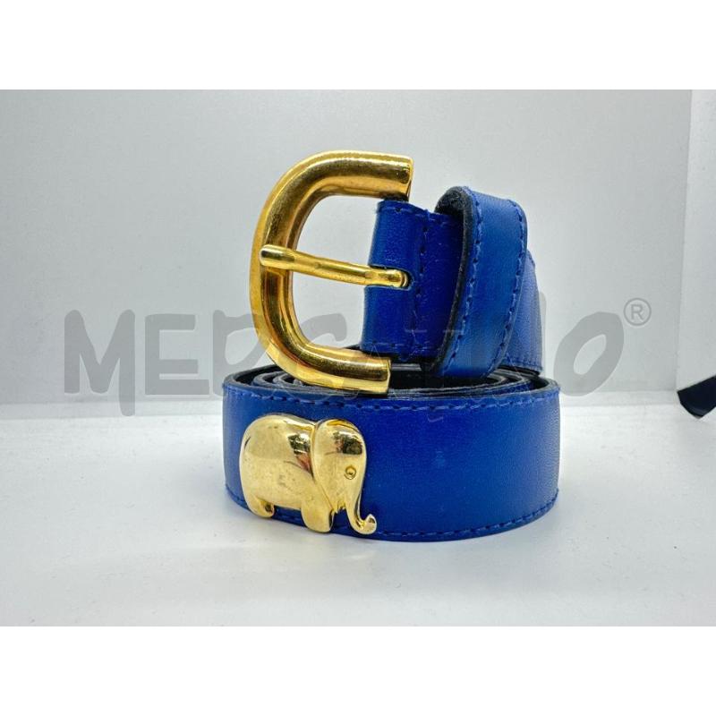 CINTURA DONNA FURLA PELLE BLU ELEFANTI METALL DORATO | Mercatino dell'Usato Roma tor tre teste 1