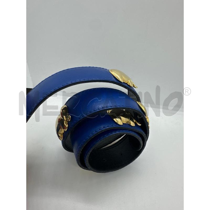 CINTURA DONNA FURLA PELLE BLU ELEFANTI METALL DORATO | Mercatino dell'Usato Roma tor tre teste 2