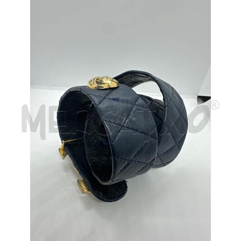 CINTURA DONNA TRAPUNT PELLE BLU FIB DORATA  | Mercatino dell'Usato Roma tor tre teste 2
