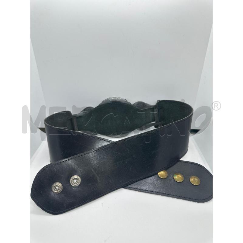 CINTURONE PELLE NERO FIB PUNTE ROSONE FIORE | Mercatino dell'Usato Roma tor tre teste 3