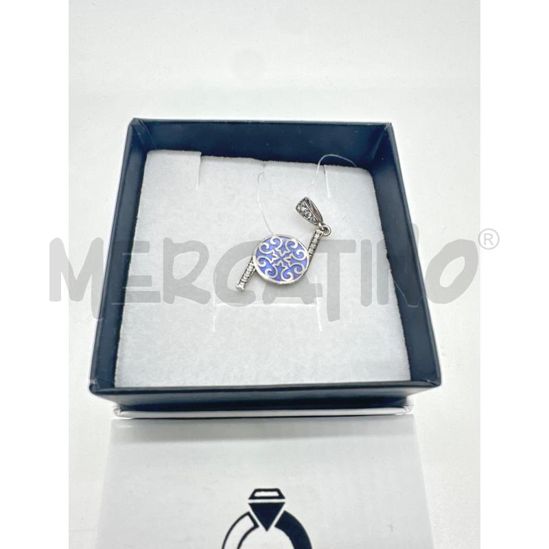 CIONDOLO BALAUSA  ARGENTO DISCHETTO LILLA STRASS | Mercatino dell'Usato Roma tor tre teste 1