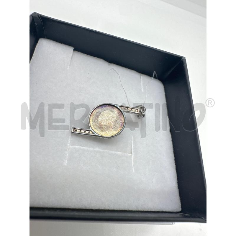 CIONDOLO BALAUSA  ARGENTO DISCHETTO LILLA STRASS | Mercatino dell'Usato Roma tor tre teste 2