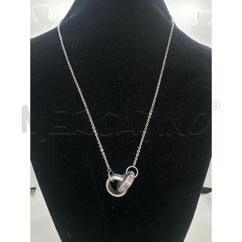 COLLANA BROSWAY CERCHIETTI INTRECC LILLA | Mercatino dell'Usato Roma tor tre teste 1