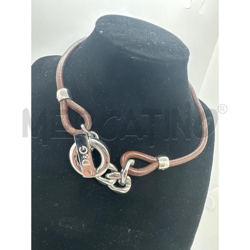 COLLANA D&G CORDINO PELLE MARR CROMO | Mercatino dell'Usato Roma tor tre teste 2
