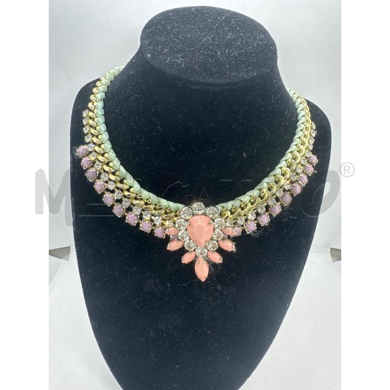 COLLANA LIUJO CATENA DORATA FIORE STRASS ROSA | Mercatino dell'Usato Roma tor tre teste 1