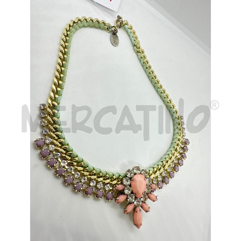 COLLANA LIUJO CATENA DORATA FIORE STRASS ROSA | Mercatino dell'Usato Roma tor tre teste 3