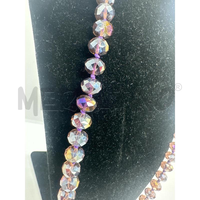 COLLANA LUNGA CRISTALL SFACC LILLA | Mercatino dell'Usato Roma tor tre teste 2