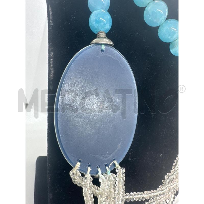 COLLANA LUNGA PALLOCCHE CELESTE CAMMEO | Mercatino dell'Usato Roma tor tre teste 3