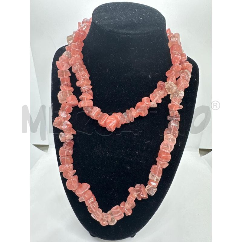 COLLANA LUNGA SASSOLINI QUARZ ROSA SALM | Mercatino dell'Usato Roma tor tre teste 1