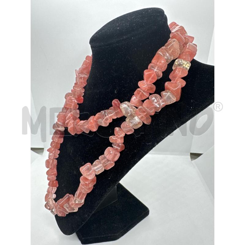 COLLANA LUNGA SASSOLINI QUARZ ROSA SALM | Mercatino dell'Usato Roma tor tre teste 2