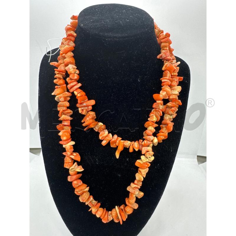 COLLANA LUNGA SASSOLINI ROSSO ARANCIO MARE | Mercatino dell'Usato Roma tor tre teste 1