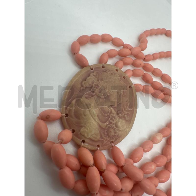 COLLANA MULTIFILO OVALI ROSA CAMMEO | Mercatino dell'Usato Roma tor tre teste 2