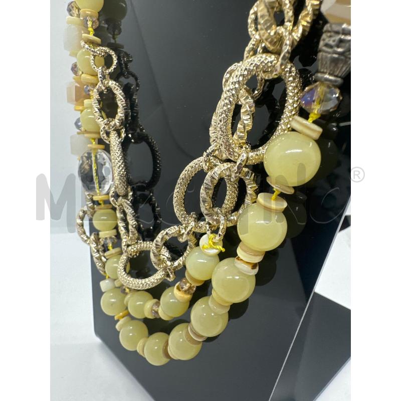 COLLANA MULTIFILO SFERE PALLOCCHE GIALLO CATENA | Mercatino dell'Usato Roma tor tre teste 2