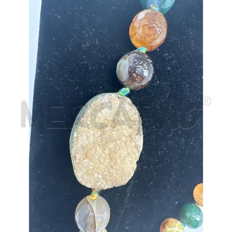 COLLANA PALLOCCHE AGATA INDIANA CON PIETRA NATURALE | Mercatino dell'Usato Roma tor tre teste 2