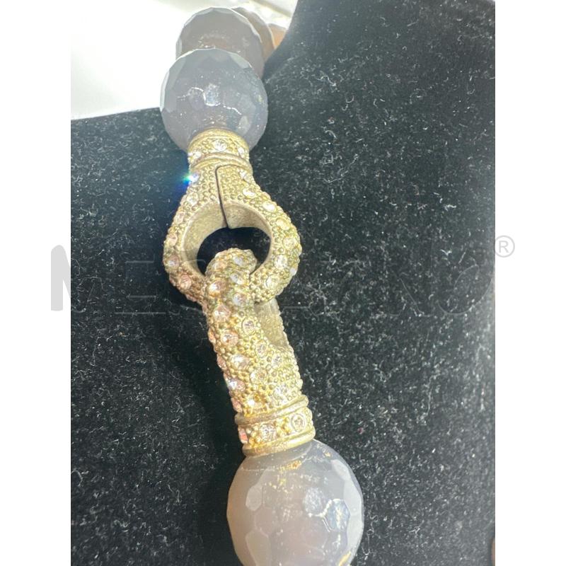 COLLANA PALLOCCHE SFACC AGATA GRIGIO CHISURA GANCI STRASS | Mercatino dell'Usato Roma tor tre teste 3