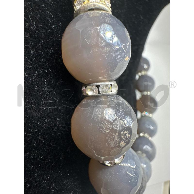 COLLANA PALLOCCHE SFACC AGATA GRIGIO CHISURA GANCI STRASS | Mercatino dell'Usato Roma tor tre teste 4