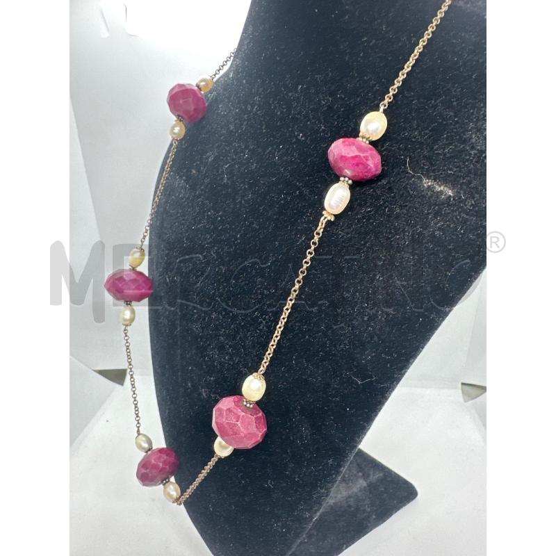 COLLANA PALLOCCHE SFACC PIETRE VIOLA PERLE FIUME | Mercatino dell'Usato Roma tor tre teste 3