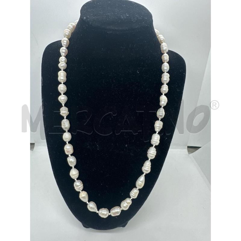 COLLANA PERLE FIUME CHIUSURA CROMO | Mercatino dell'Usato Roma tor tre teste 1