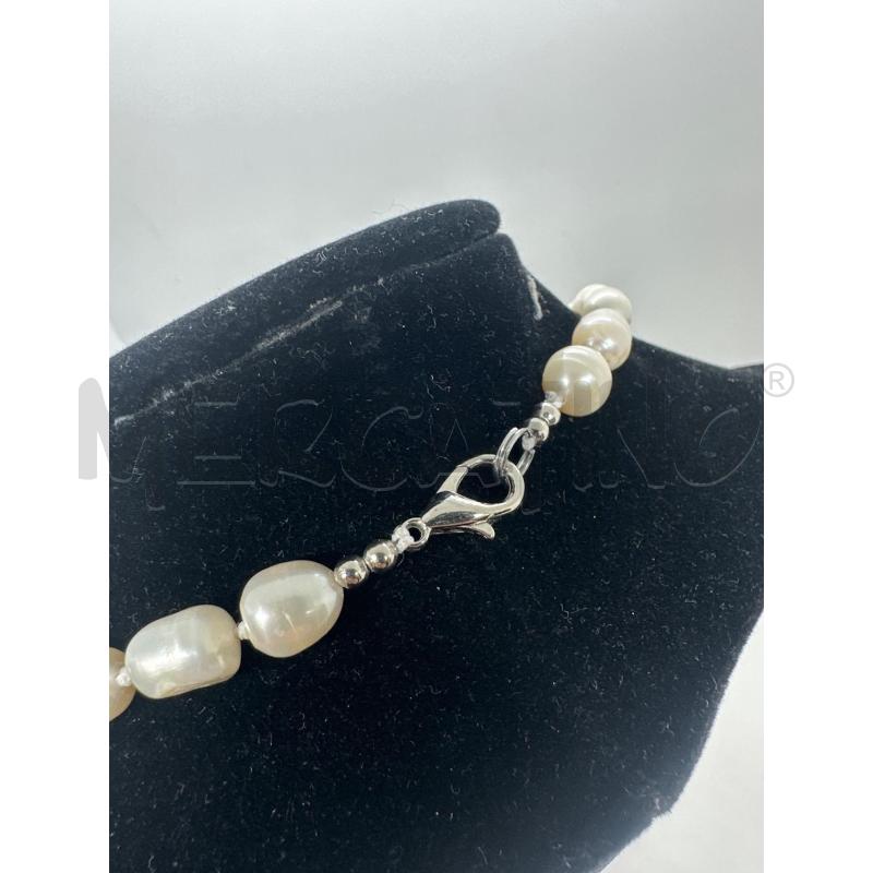 COLLANA PERLE FIUME CHIUSURA CROMO | Mercatino dell'Usato Roma tor tre teste 3