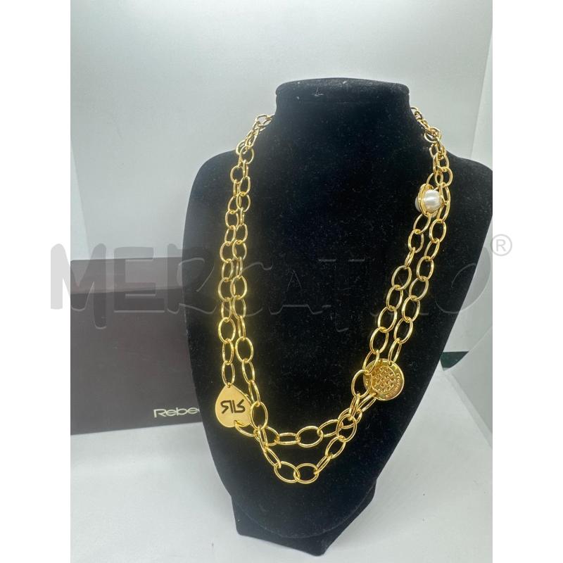 COLLANA REBECCA CATENA DORATA PERLA STRASS | Mercatino dell'Usato Roma tor tre teste 1
