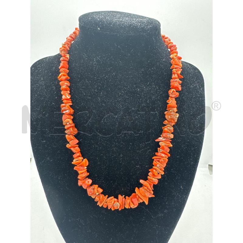COLLANA SASSOLINI CORAL ROSSO | Mercatino dell'Usato Roma tor tre teste 1