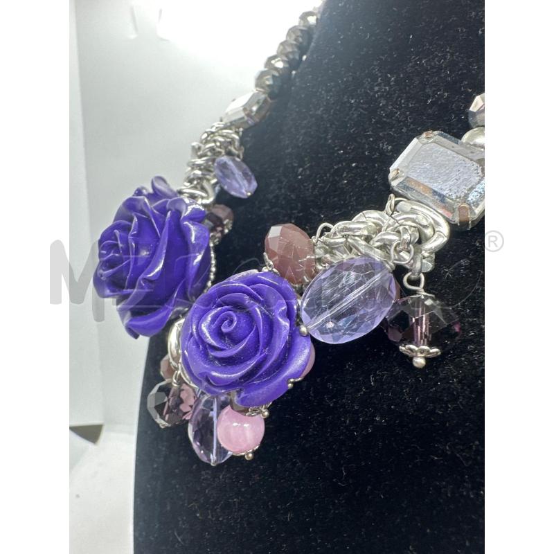 COLLANA SODINI PALLOCCHE SFACC ROSE VIOLA | Mercatino dell'Usato Roma tor tre teste 2