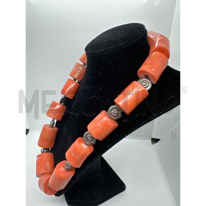 COLLANA  CORAL BAMBU CON LUMACHINE | Mercatino dell'Usato Roma tor tre teste 2