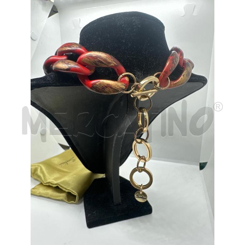 COLLANA  SODINI ROSSA  CATENA  PLASTICA  | Mercatino dell'Usato Roma tor tre teste 3