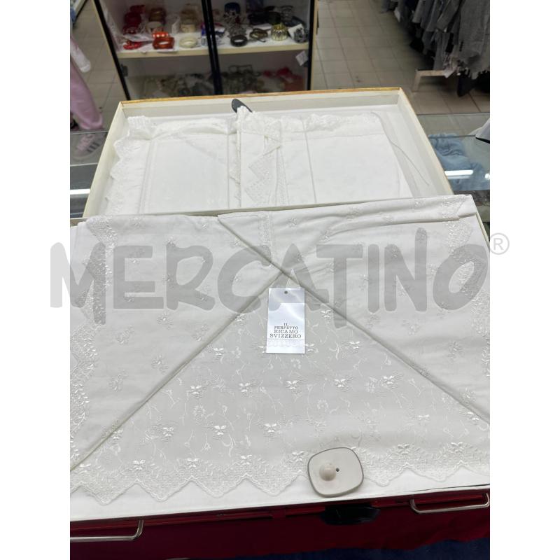 COMPL LETTO MATR BIANCO RASO FIORI B MERLETTO | Mercatino dell'Usato Roma tor tre teste 1