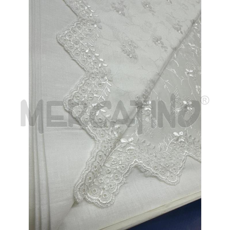 COMPL LETTO MATR BIANCO RASO FIORI B MERLETTO | Mercatino dell'Usato Roma tor tre teste 3