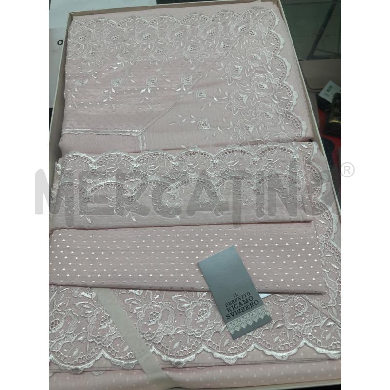 COMPL LETTO MATR FG ROSA POIS RASO RICAMI | Mercatino dell'Usato Roma tor tre teste 1