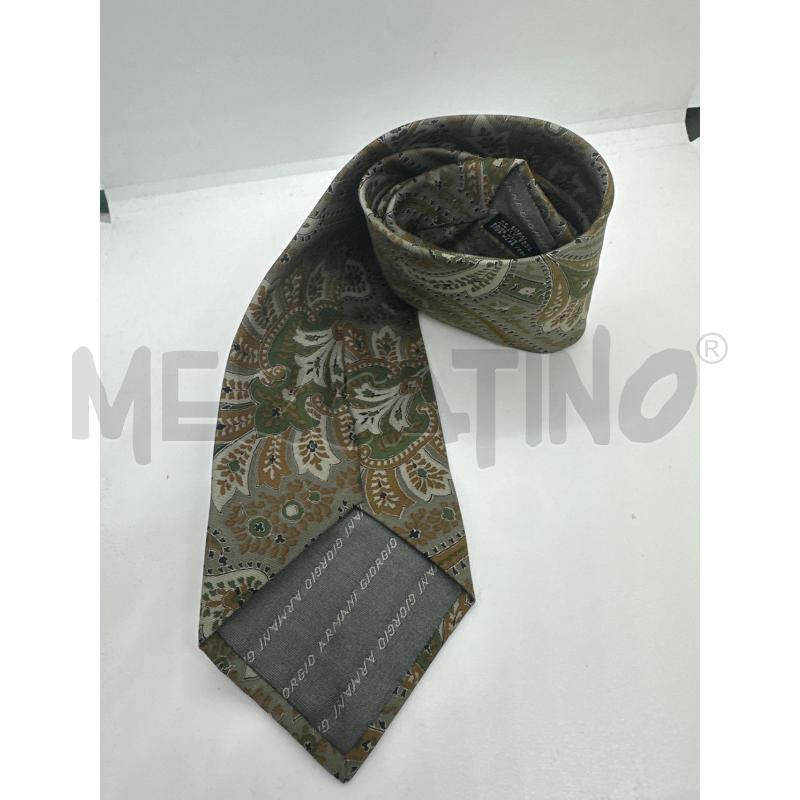 CRAVATTA GIORGIO ARMANI VERDE DAMASC BEIGE | Mercatino dell'Usato Roma tor tre teste 2