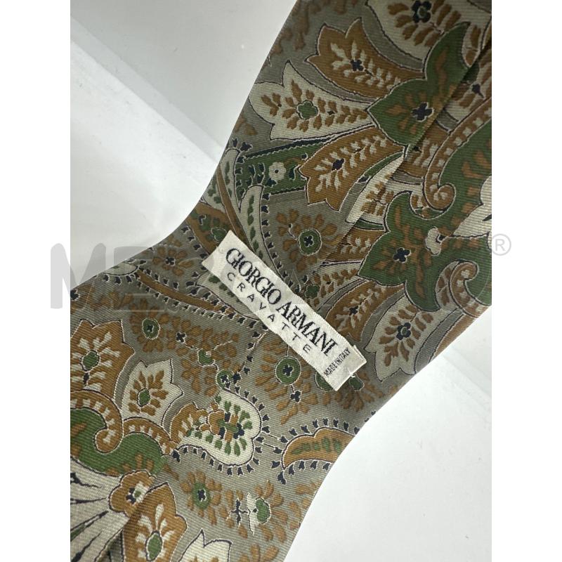 CRAVATTA GIORGIO ARMANI VERDE DAMASC BEIGE | Mercatino dell'Usato Roma tor tre teste 3