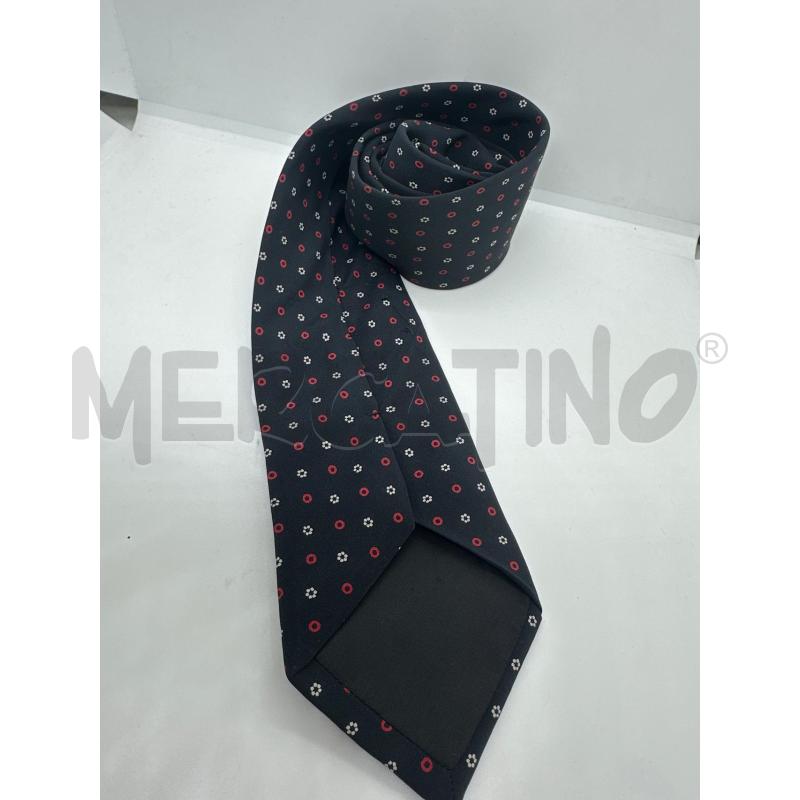 CRAVATTA NERO FIORELLINI BEIGE CERCHIETTI ROSSO | Mercatino dell'Usato Roma tor tre teste 2