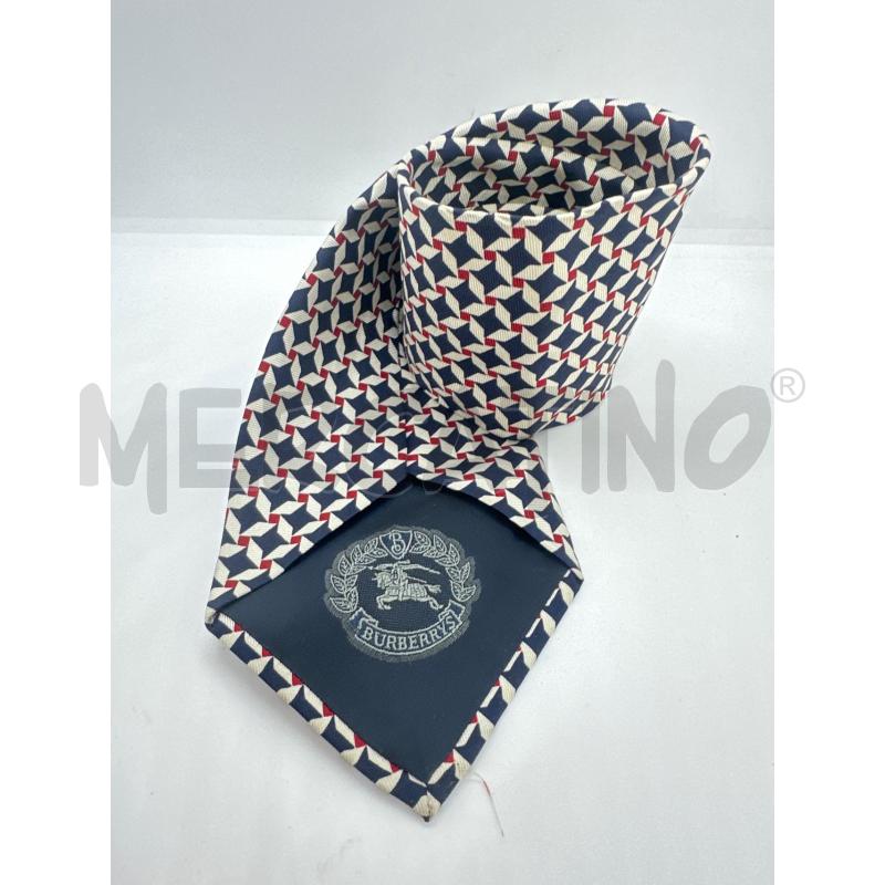 CRAVATTA  BURBERRYS  BLU ROMBI AVANA  QUADRATINI ROSSI | Mercatino dell'Usato Roma tor tre teste 2