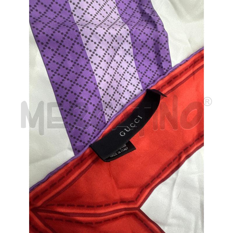 FOULARD GUCCI BIANCO ROSSO GANCINI HORSE | Mercatino dell'Usato Roma tor tre teste 3