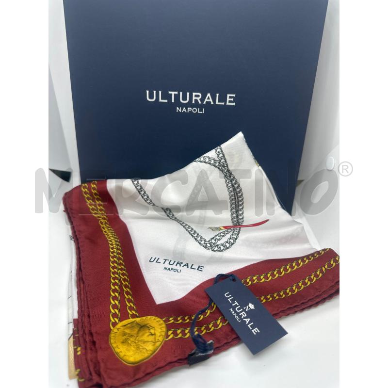 FOULARD ULTURALE BIANCO CORNO ROSSO | Mercatino dell'Usato Roma tor tre teste 1