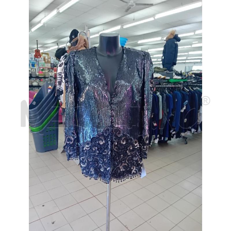 GIACCA DONNA SARTORIALE PAILLETTES GRIGIO PERLINE PAILLETTES | Mercatino dell'Usato Roma tor tre teste 1