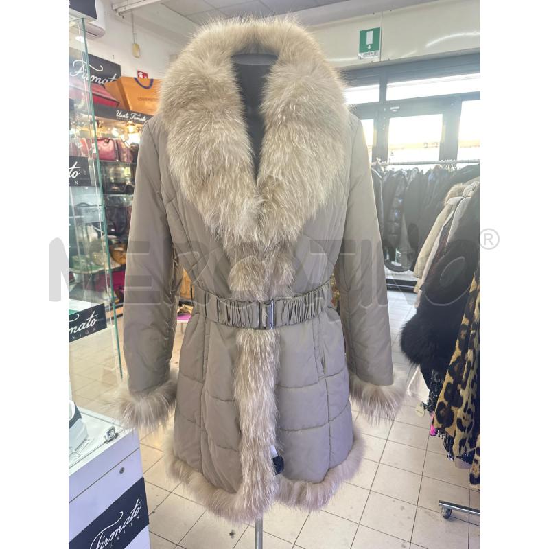 GIACCONE DONNA BEIGE TRAPUNT COLLO/MANICHE RIF PELO  | Mercatino dell'Usato Roma tor tre teste 1