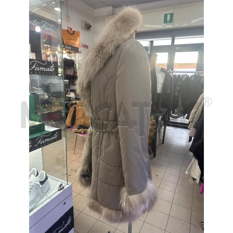 GIACCONE DONNA BEIGE TRAPUNT COLLO/MANICHE RIF PELO  | Mercatino dell'Usato Roma tor tre teste 3